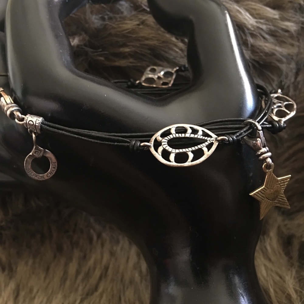 Silpada Charm 925 sterling leather cord bracelet